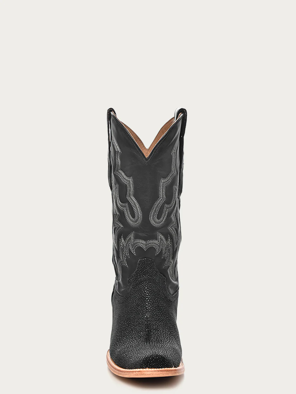 A4423 - MEN'S BLACK STINGRAY EMBROIDERY NARROW SQUARE TOE COWBOY BOOT - Image 4