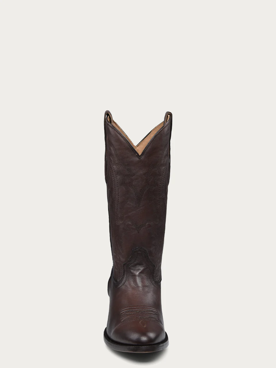 A4540 - MEN'S EMBROIDERY BROWN COWHIDE J TOE COWBOY BOOT - Image 3