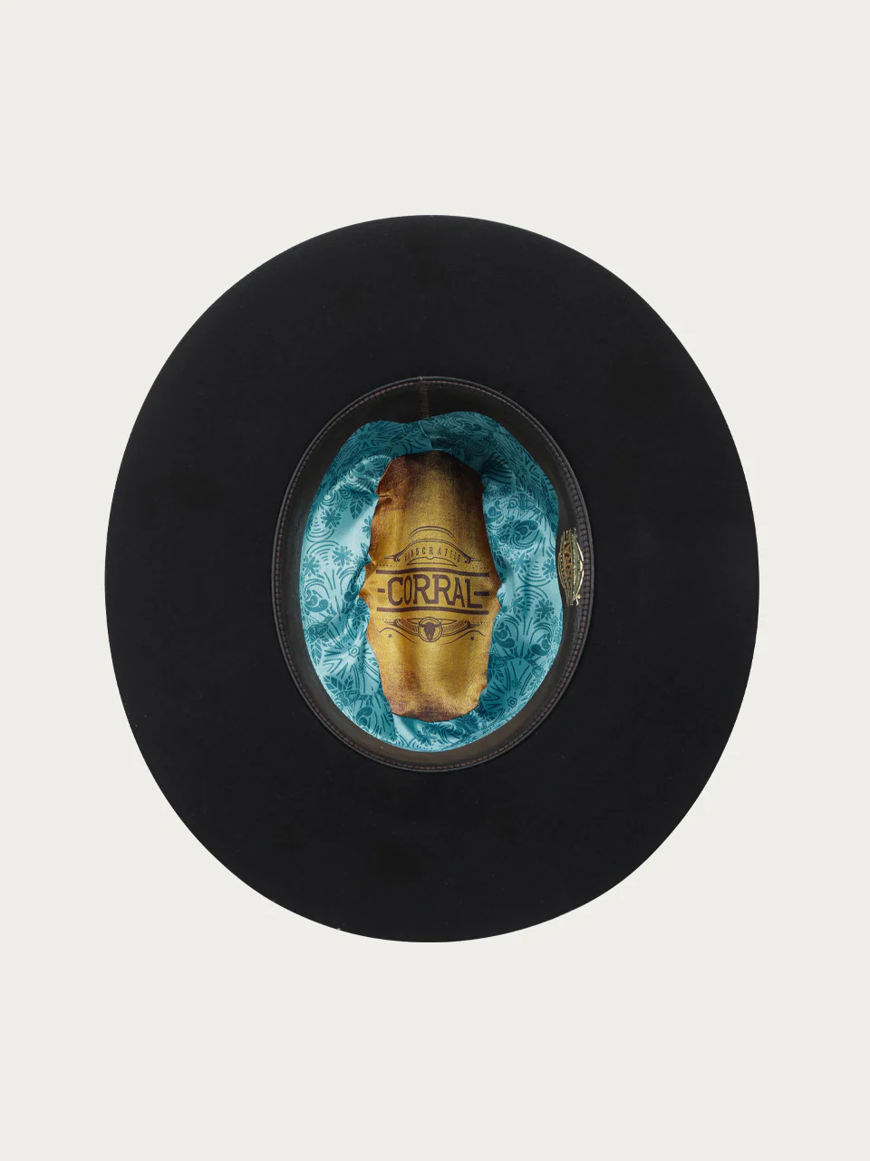 H0008 - BLACK COWGIRL HAT WITH HATBAND AND BLACK FEATHER - Image 4