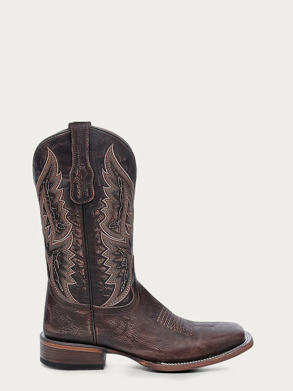 L6296 - MEN'S EMBROIDERY CHOCOLATE WIDE SQUARE TOE CIRCLE G COWBOY BOOT - Image 3