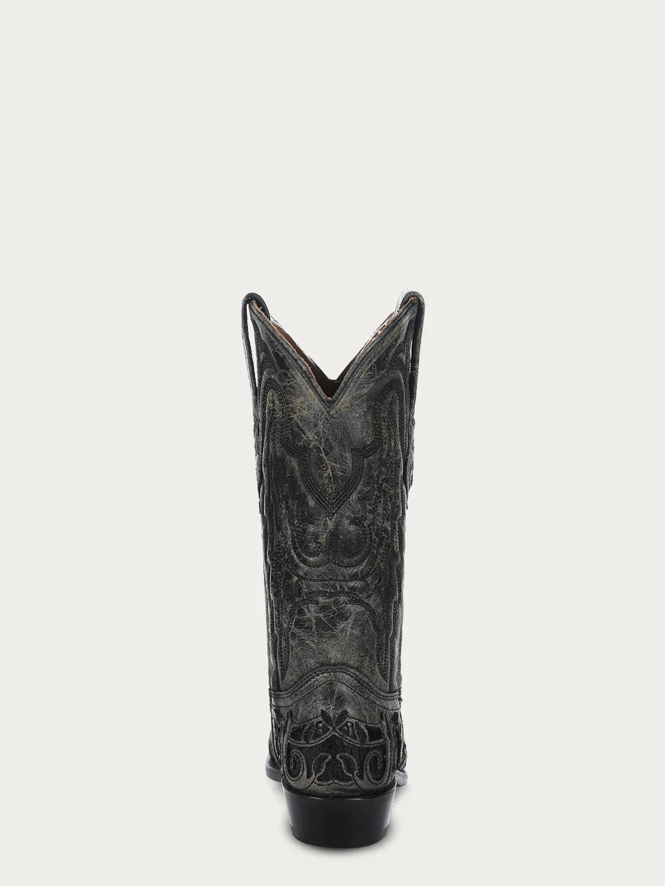 A4116 - MEN'S BLACK ALLIGATOR INLAY AND EMBROIDERY SNIP TOE COWBOY BOOT - Image 5