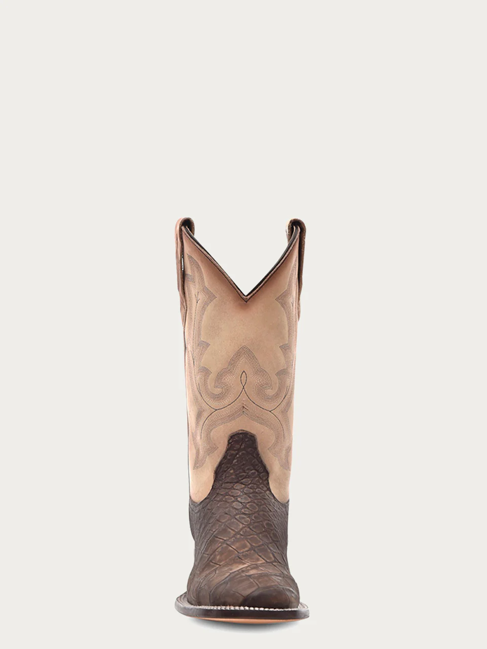 B5003 - MEN'S CAPPUCCINO-SAND EMBROIDERY ALLIGATOR WIDE SQUARE-TOE COWBOY BOOT - Image 4