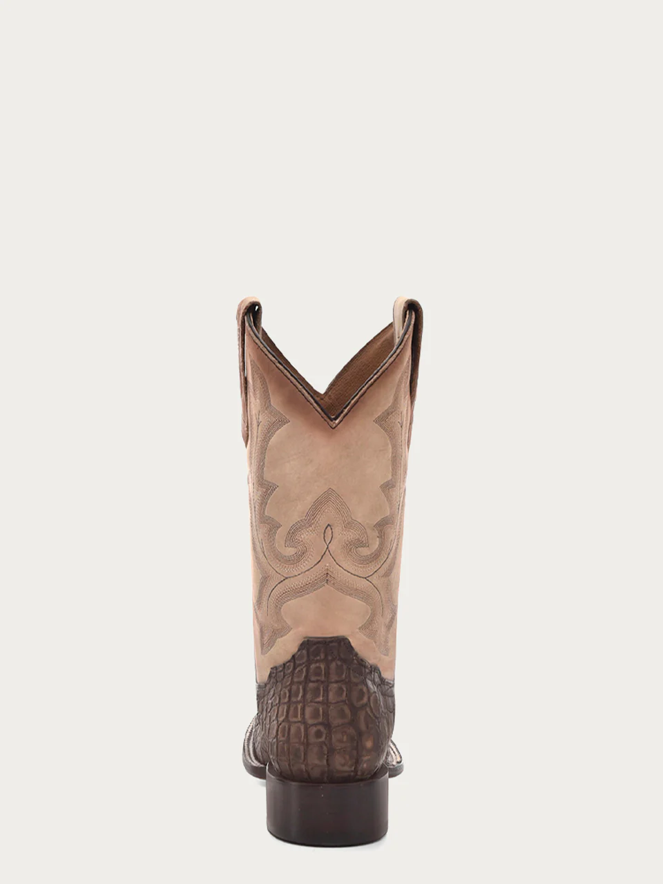 B5003 - MEN'S CAPPUCCINO-SAND EMBROIDERY ALLIGATOR WIDE SQUARE-TOE COWBOY BOOT - Image 5