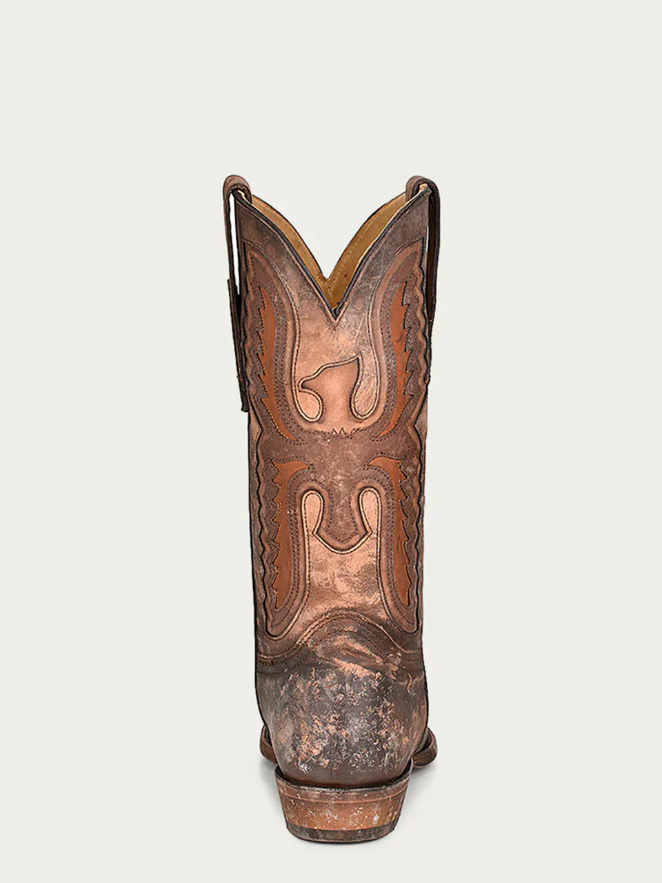 C3952 - MEN'S EAGLE INLAY AND EMBROIDERY WING TIP SNIP TOE DISTRESSED TAN COWBOY BOOT - Image 5