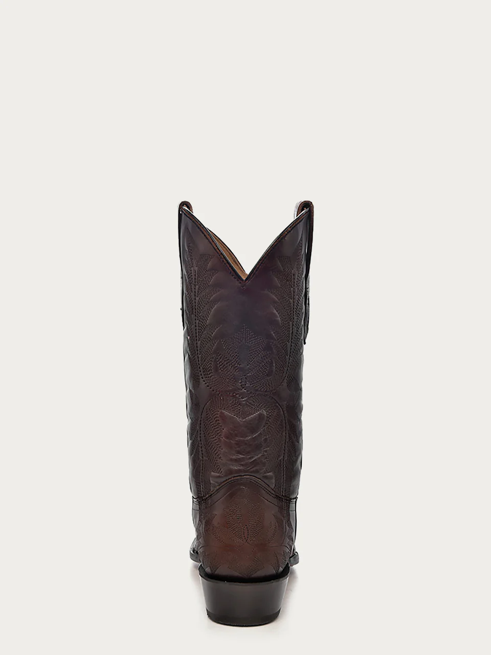 A4544 - MEN'S EMBROIDERY BROWN COWHIDE NARROW SQUARE TOE COWBOY BOOT - Image 4