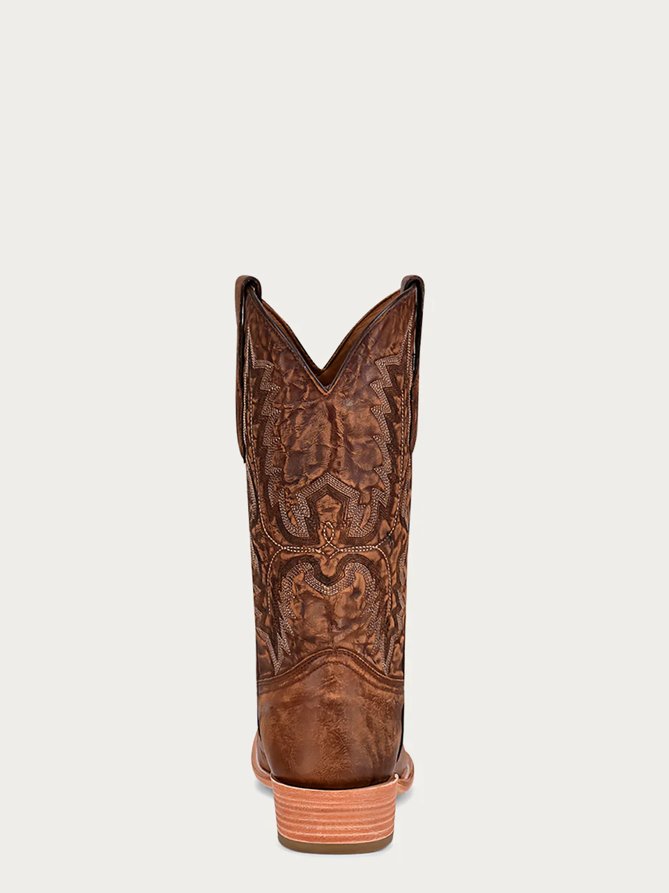 A4229 - MEN'S EMBROIDERY BROWN GOAT NARROW SQUARE TOE COWBOY BOOT - Image 5