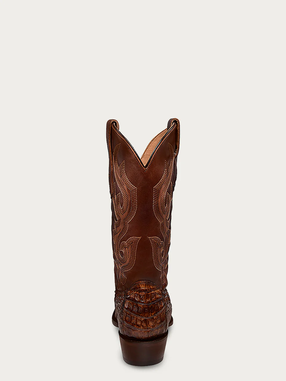A4552 - MEN'S EMBROIDERY HONEY BROWN CAIMAN NARROW SQUARE TOE COWBOY BOOT - Image 5