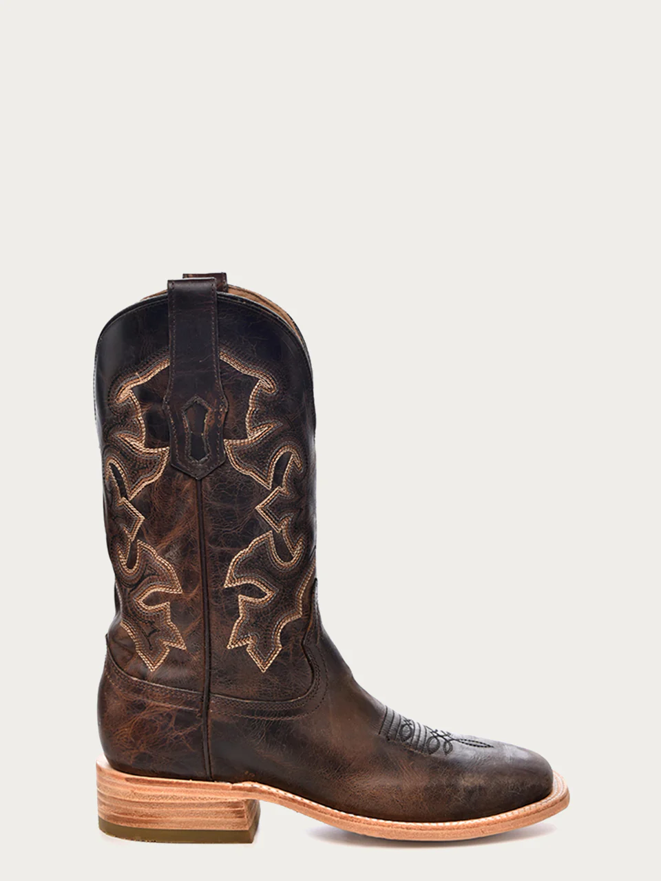 A4264 - MEN'S EMBROIDERY MOKA SQUARE TOE COWBOY BOOT - Image 3