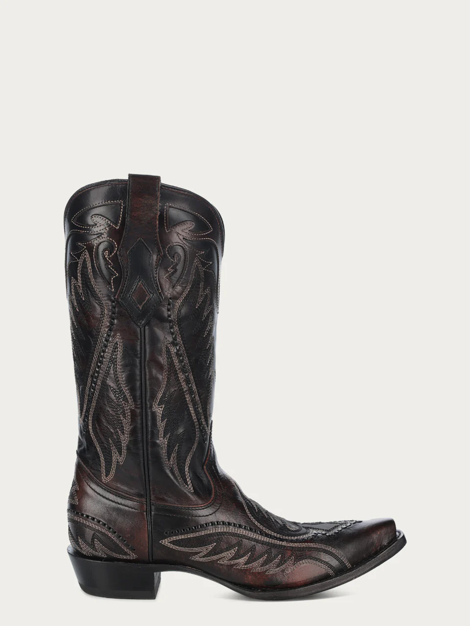 C4150 - MEN'S WOVEN DETAIL WITH EMBROIDERY BROWN SNIP TOE COWBOY BOOT - Image 3