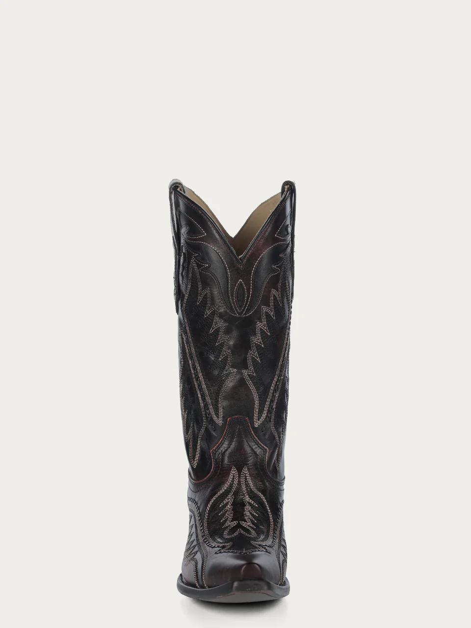 C4150 - MEN'S WOVEN DETAIL WITH EMBROIDERY BROWN SNIP TOE COWBOY BOOT - Image 4