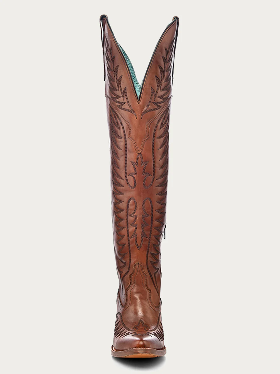 E1507 - WOMEN'S EMBROIDERY COGNAC J TOE TALL TOP COWBOY BOOT - Image 4