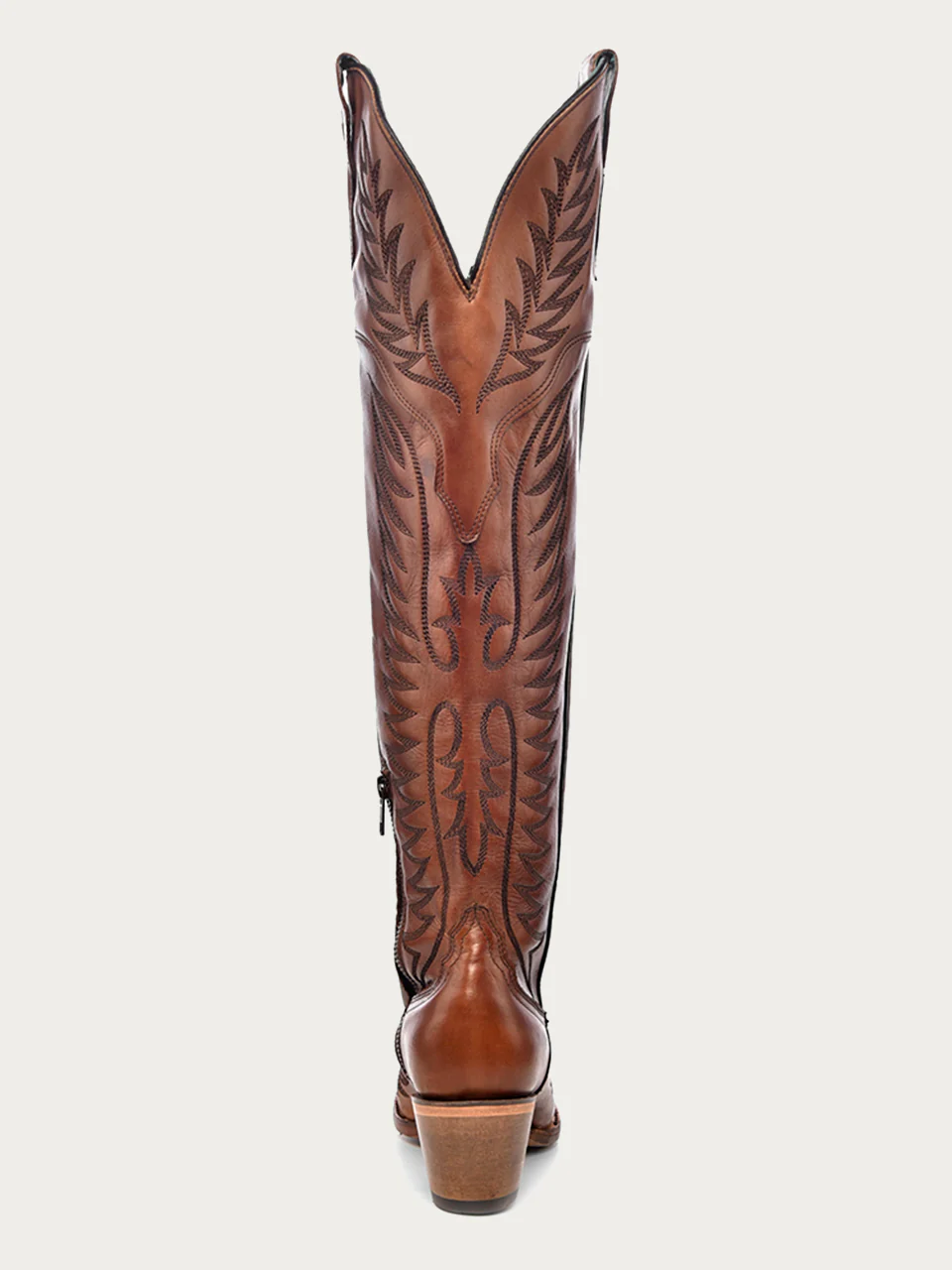 E1507 - WOMEN'S EMBROIDERY COGNAC J TOE TALL TOP COWBOY BOOT - Image 5