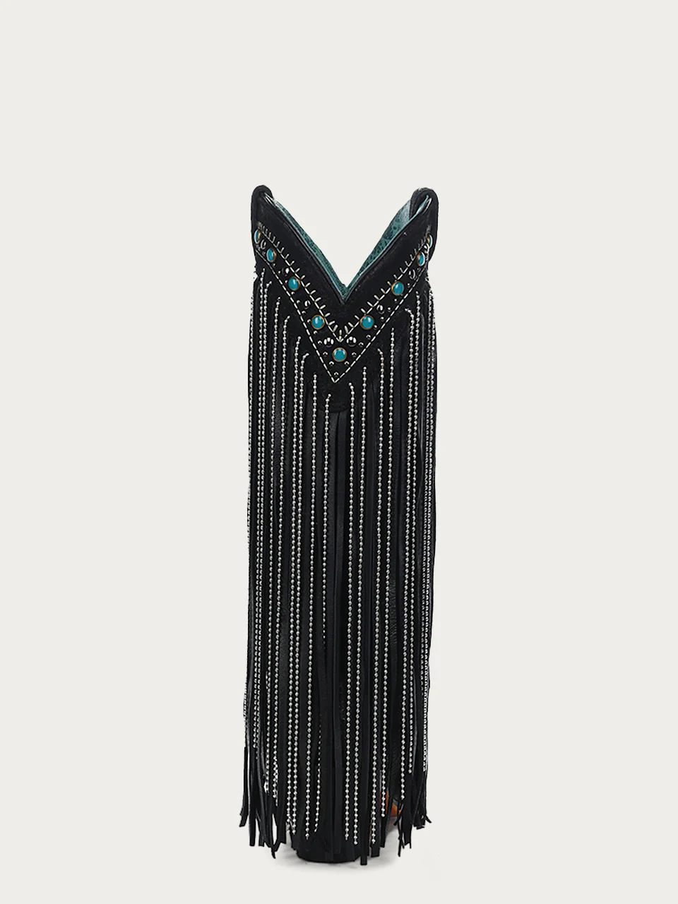 C4087 - WOMEN'S EMBROIDERY EAGLE WITH LAMB AND CRYSTALS FRINGE WITH STUDS SNIP TOE COWBOY BOOT - Image 6