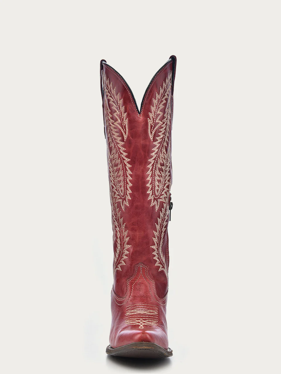 E1318 - WOMEN'S EMBROIDERY RED TALL TOP SNIP TOE COWBOY BOOT - Image 5