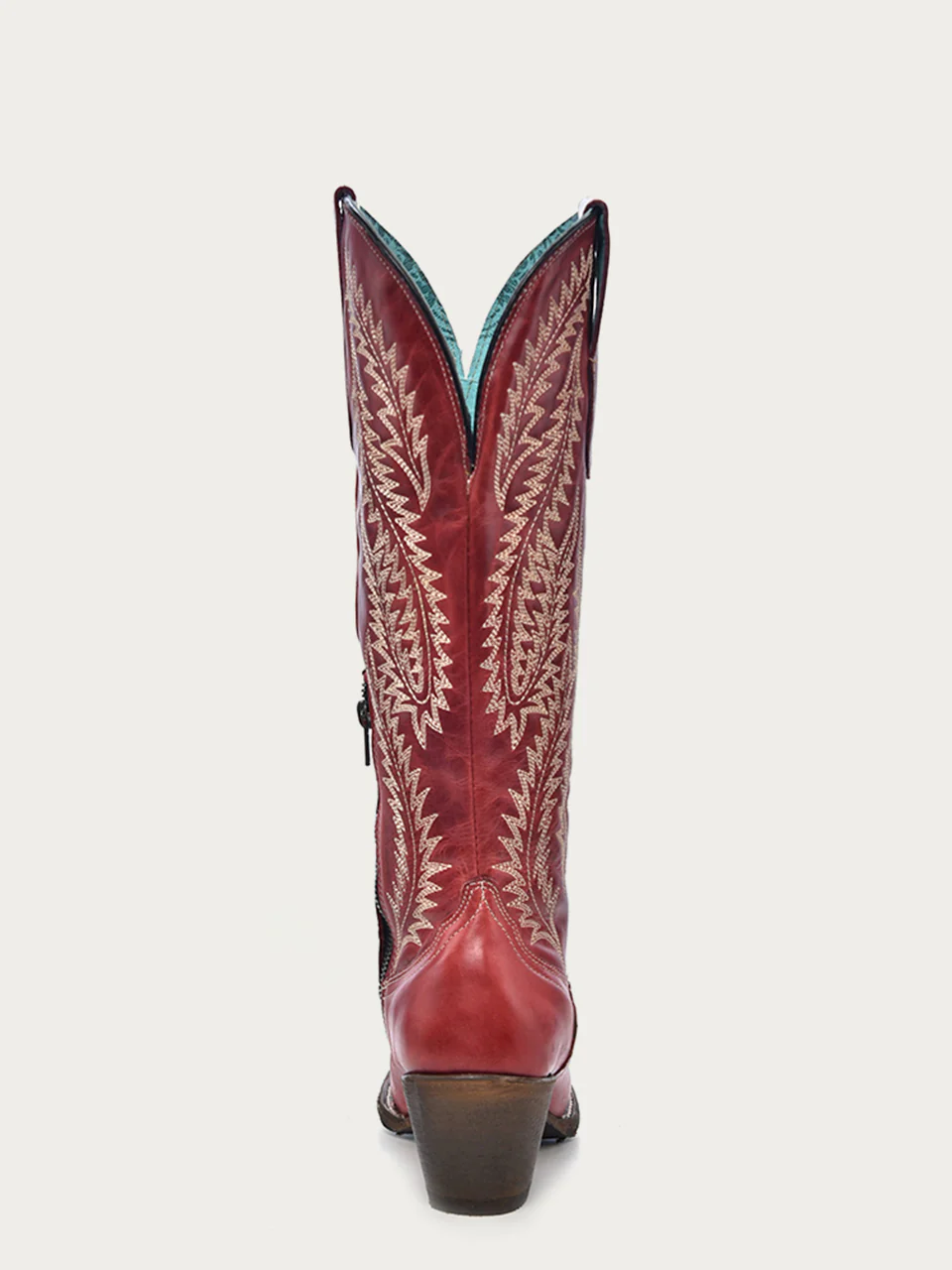 E1318 - WOMEN'S EMBROIDERY RED TALL TOP SNIP TOE COWBOY BOOT - Image 6