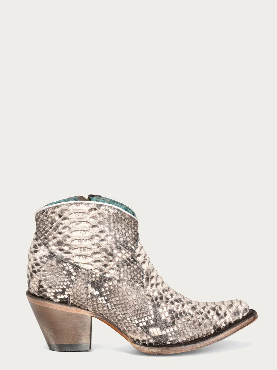 A4319 - WOMEN'S GENUINE FULL PYTHON J TOE BOOTIE WITH ZIPPER - Image 3