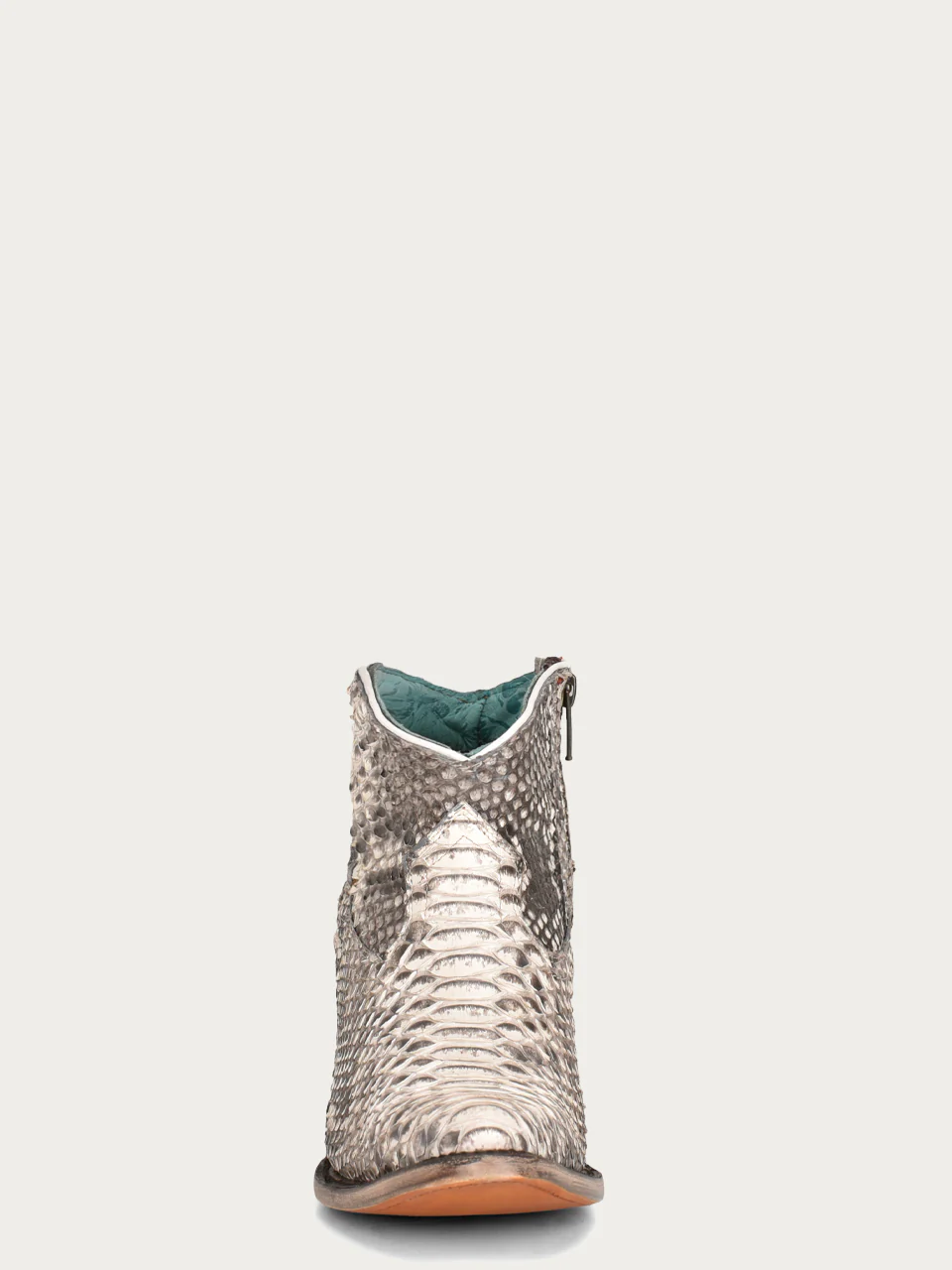 A4319 - WOMEN'S GENUINE FULL PYTHON J TOE BOOTIE WITH ZIPPER - Image 4