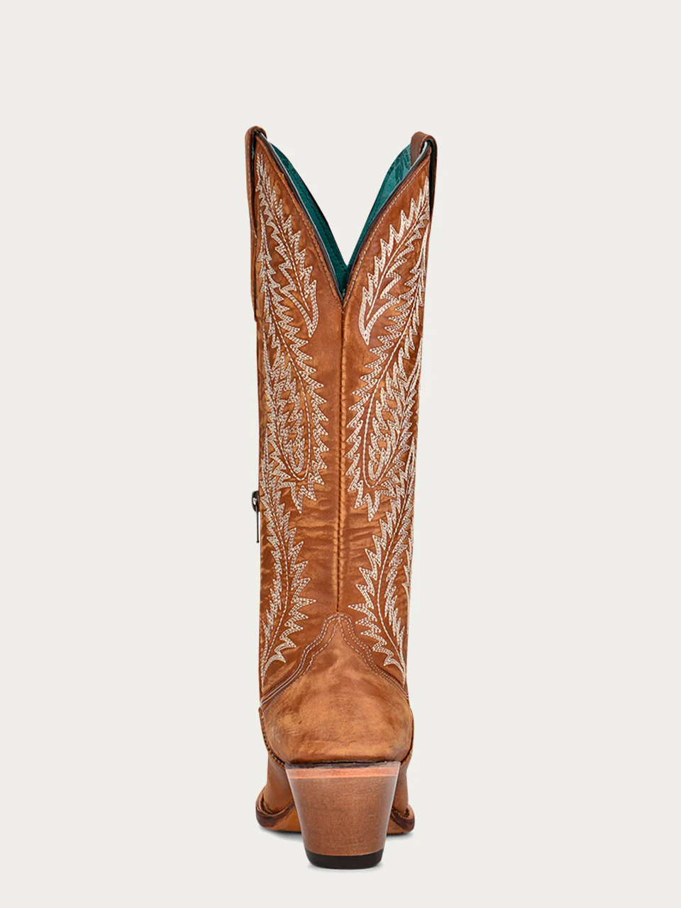 A4216 - WOMEN'S WHITE EMBROIDERY TAN SNIP TOE COWBOY BOOT - Image 5