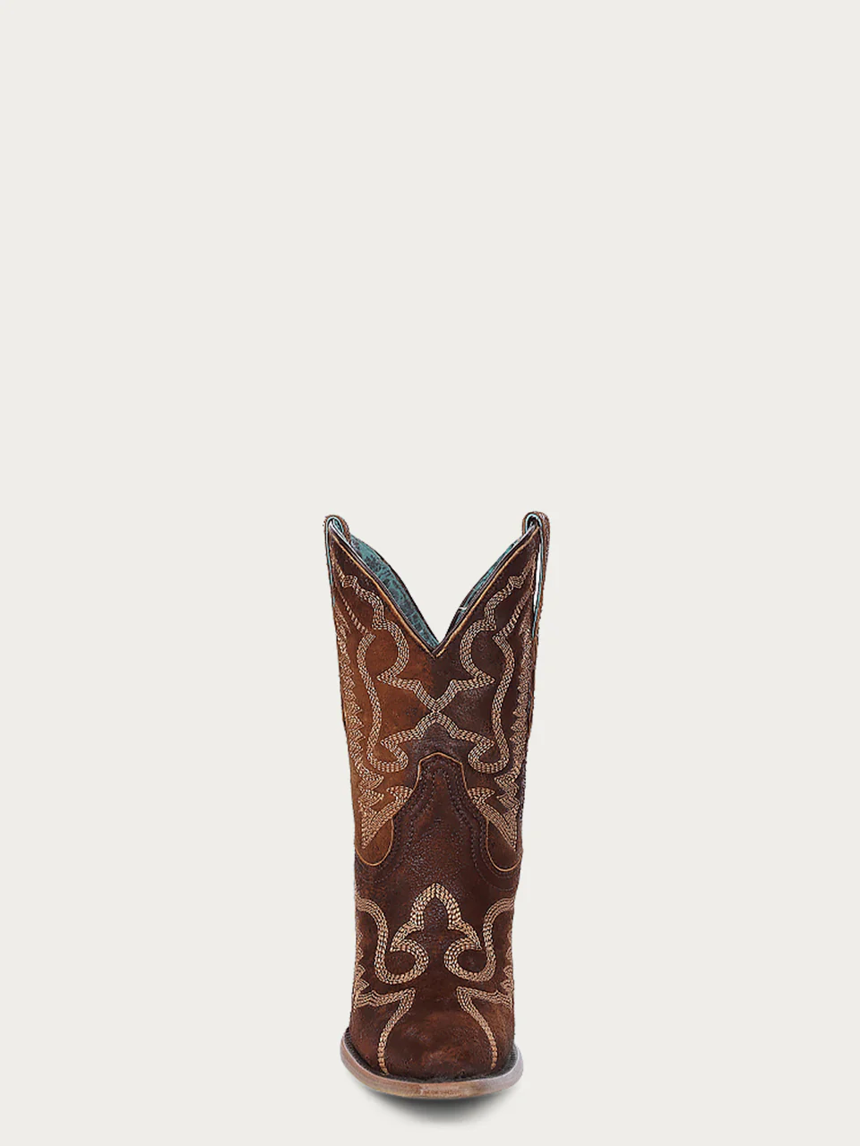 Z5272 - WOMEN'S EMBROIDERY BROWN LAMB POINTED TOE COWBOY ANKLE BOOT - Image 4